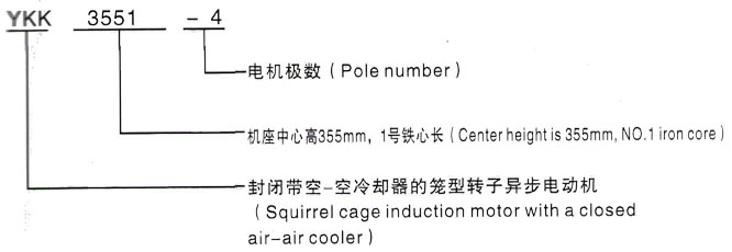 YKK系列(H355-1000)高压江都三相异步电机西安泰富西玛电机型号说明